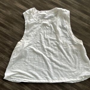 Crop white sheer Lululemon yoga top. Great for all athletics! In good shape.